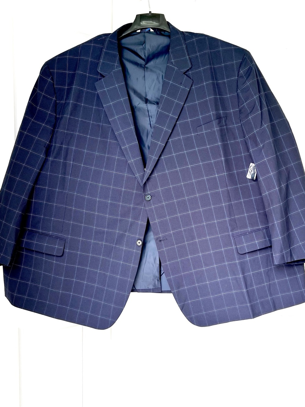 NWOT. Size 74, Light Weight Navy Windowpane Men's Blazer
